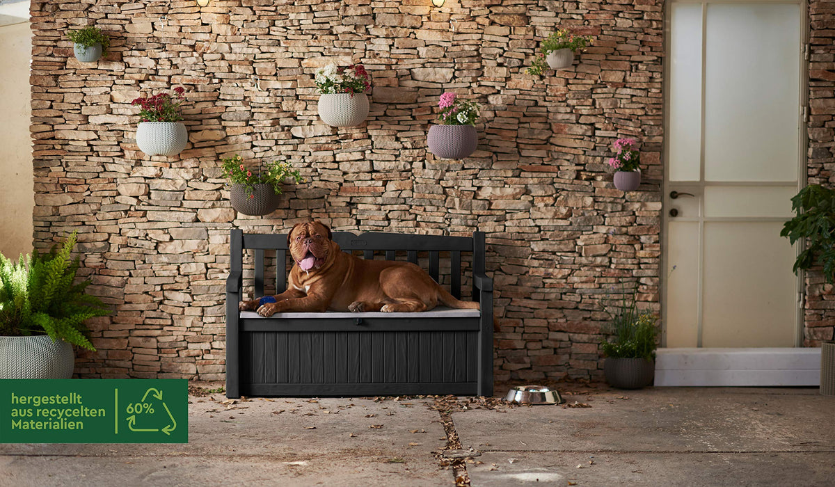Eden Bench 265L Outdoor 60% recycled Garden Furniture Storage Box